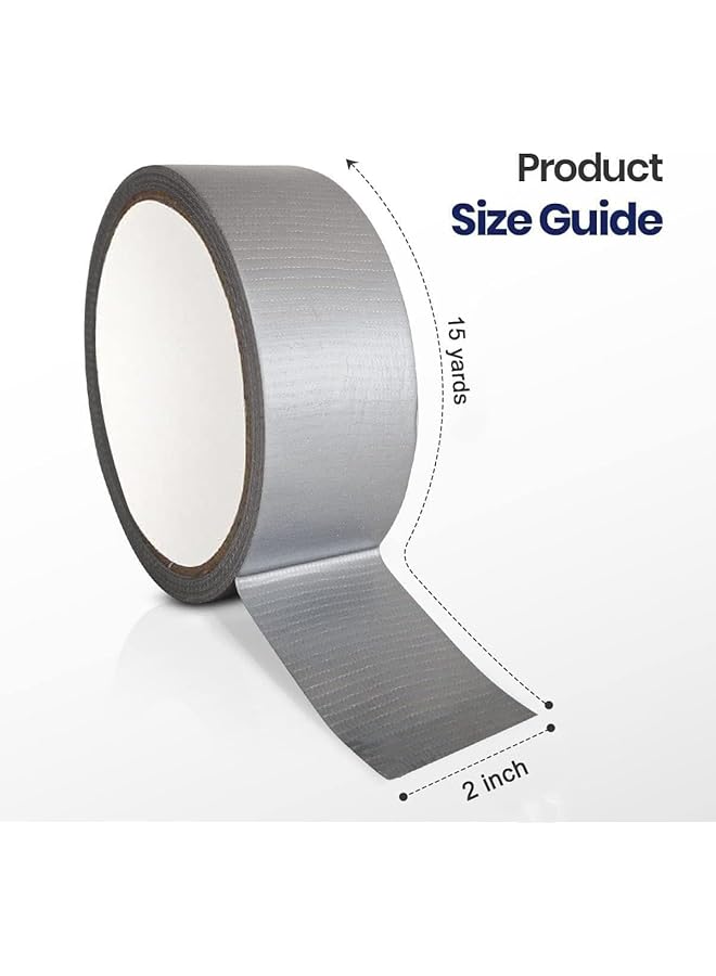 مارك 4 لفات شريط لاصق 2 بوصة × 15 ياردة شريط لاصق قوي فضي للتغليف في المطبخ والمنزل والمكتب والاستخدام الداخلي والخارجي - Image 2