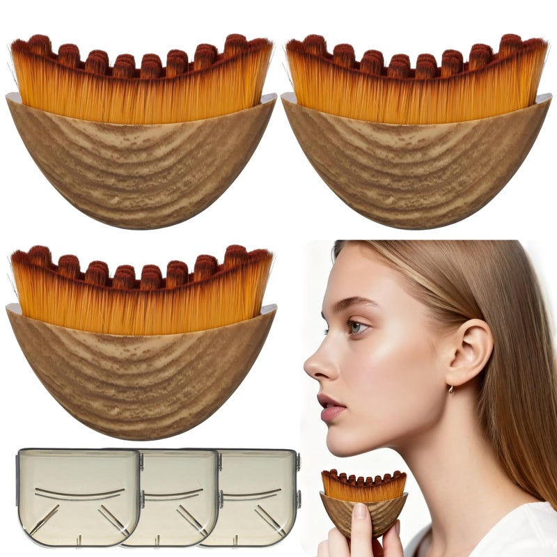 DMwespe 3 Pack Lymphatic Contour Face Brush, Lymphatic Drainage Contour Face Brush Massager with Prtective Case, Fit The Skin Precisely - Image 1