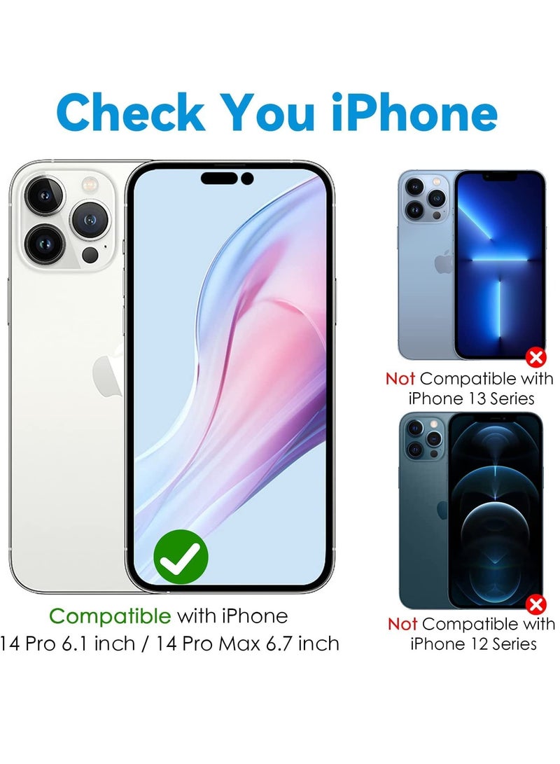 Camera Lens Protector for iPhone 14 Pro (6.1 inch) & iPhone 14 Pro Max (6.7 inch), 9H Tempered Glass Metal Ring Camera Cover Film [Case Friendly Anti-Scratch HD Clear], Glitter Colorful - Image 2