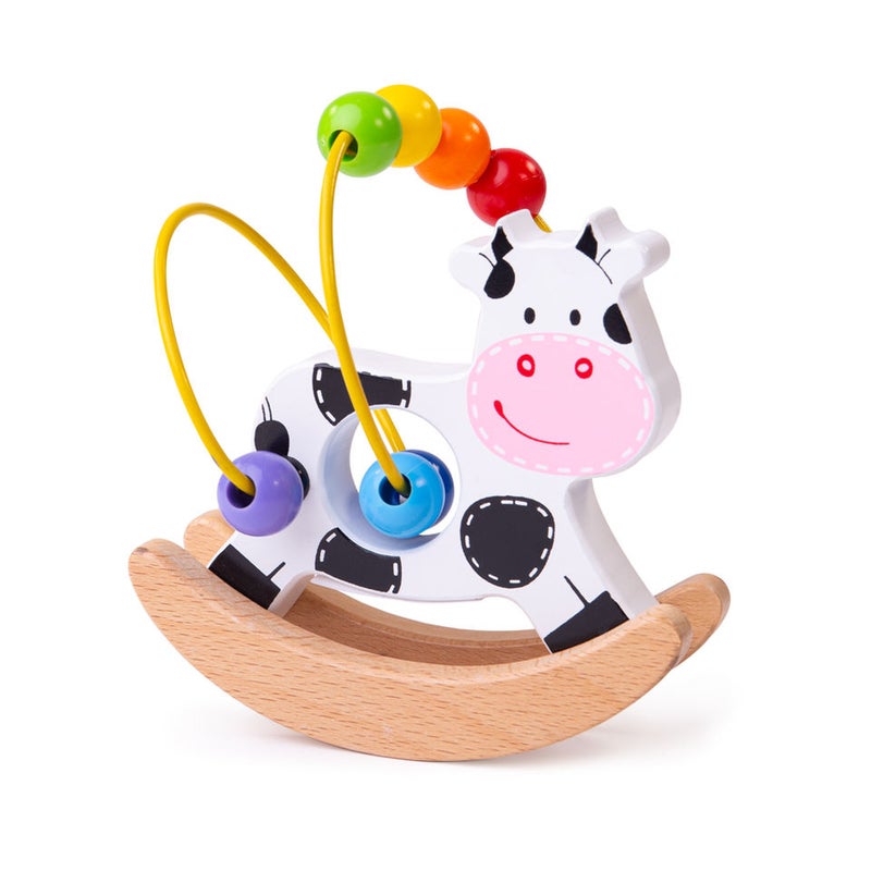 BIGJIGS Cow Rocking Bead Frame Bb072