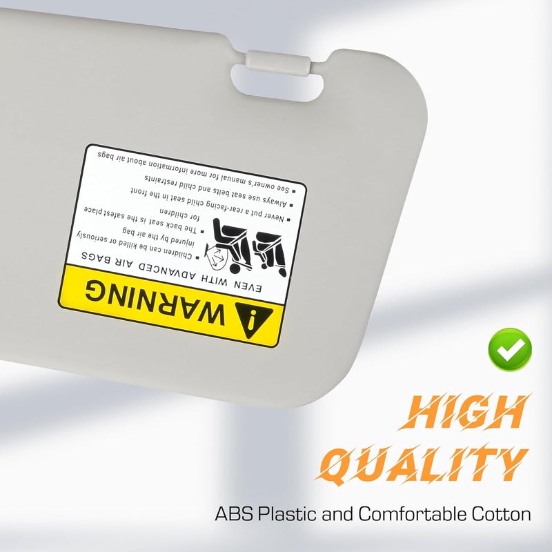 ILONPA Gray Passenger Right Side Sun Visor with Built-in Light - Image 5