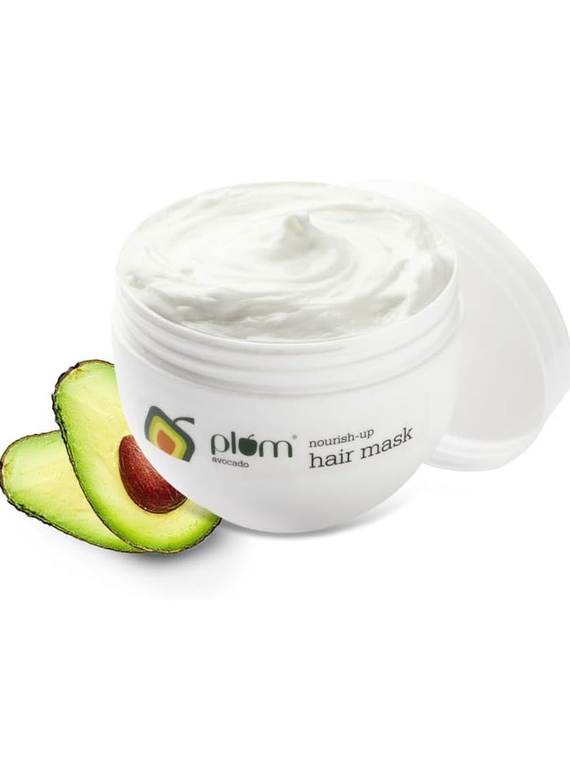 Plum Avocado NourishUp Hair Mask For FrizzFree Hair Contains Avocado Oil Argan Oil Shea Butter Hair Spa Treatment For Smooth Hair 100 Vegan, White, 250 gram - Image 1