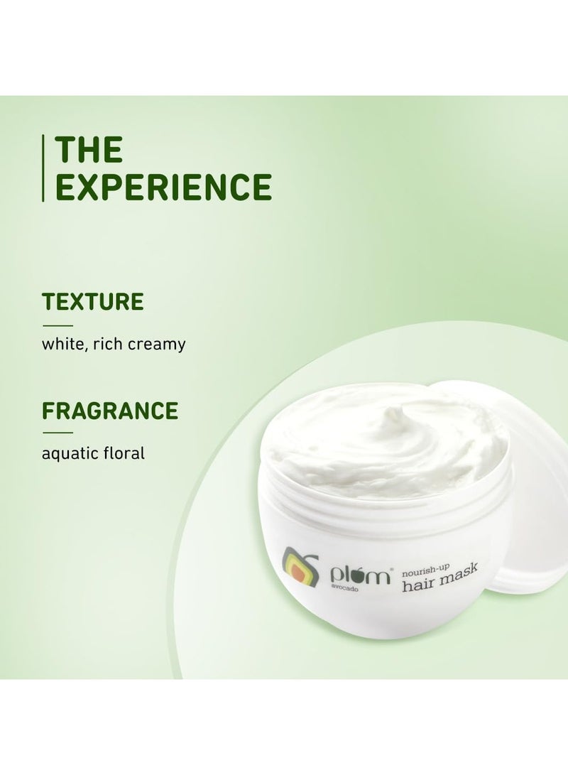 Plum Avocado NourishUp Hair Mask For FrizzFree Hair Contains Avocado Oil Argan Oil Shea Butter Hair Spa Treatment For Smooth Hair 100 Vegan, White, 250 gram - Image 2