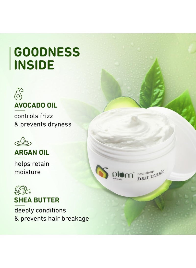 Plum Avocado NourishUp Hair Mask For FrizzFree Hair Contains Avocado Oil Argan Oil Shea Butter Hair Spa Treatment For Smooth Hair 100 Vegan, White, 250 gram - Image 4