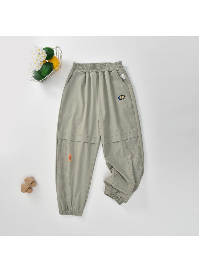 Bornbay boys' Cool-feel Sports Pants - Mid/large Kids' Summer Thin Long Pants, Casual Versatile Cargo Pants - Image 3