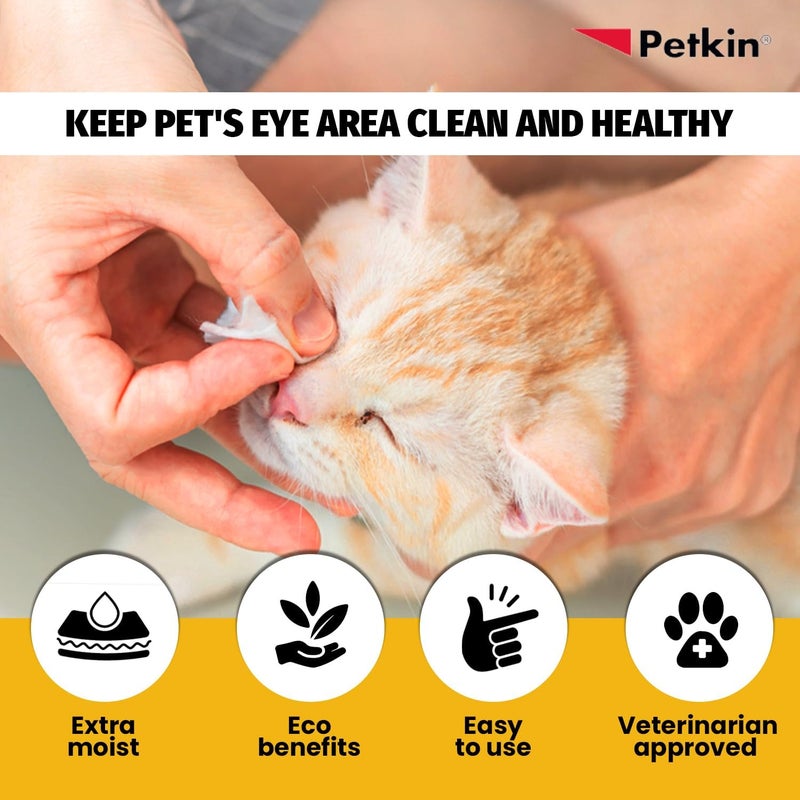 Petkin Jumbo Eyewipes - 80ct Dog Hygiene & Cat Hygiene Wipes - Image 3