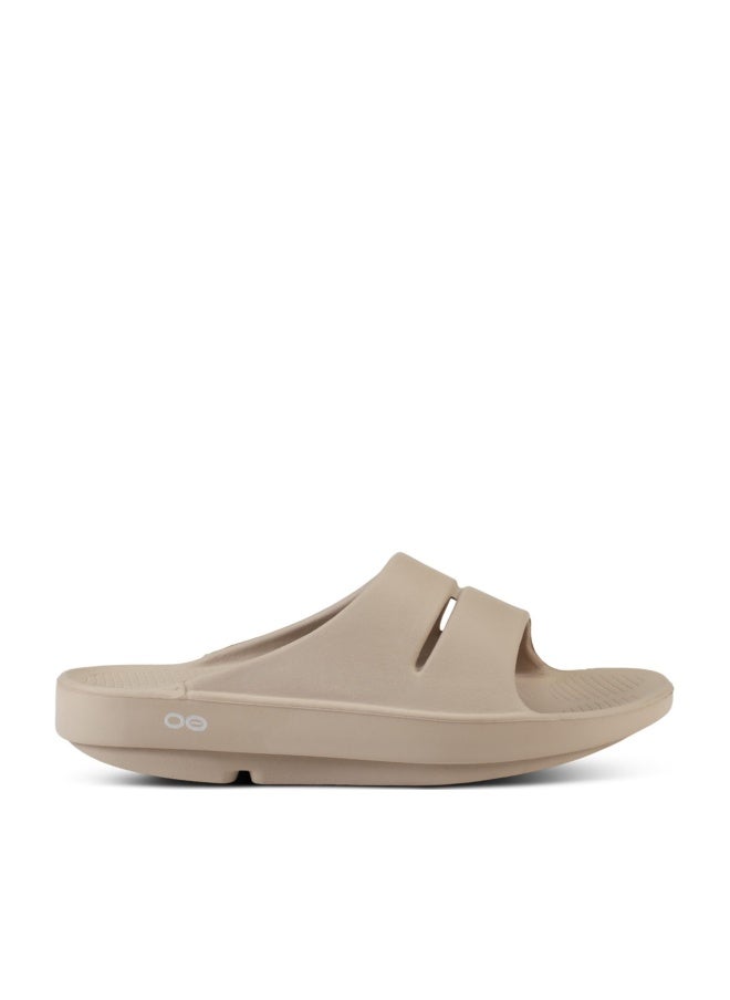 OOFOS OOahh Recovery Slide, Nomad - Womenâ€™s Size 13, Menâ€™s Size 11 - Image 1