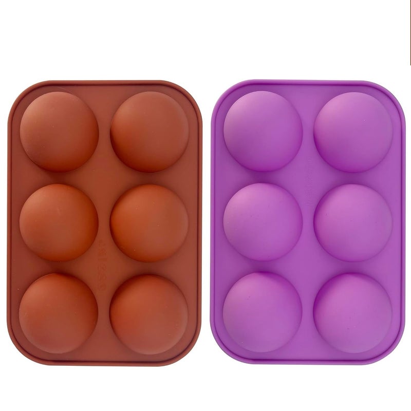 BAKERS 4U Silicone Baking Molds 6Cavity Semi Sphere 2 inch Diameter Set of 4 for Chocolate Cake Jelly Mousse - Image 3