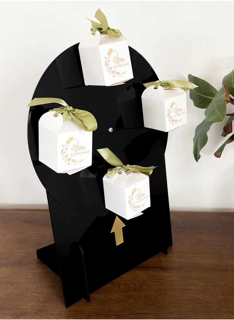 LOWHA Acrylic Decor Stand with a Movable Circle for Hanging Eid Gift Boxes