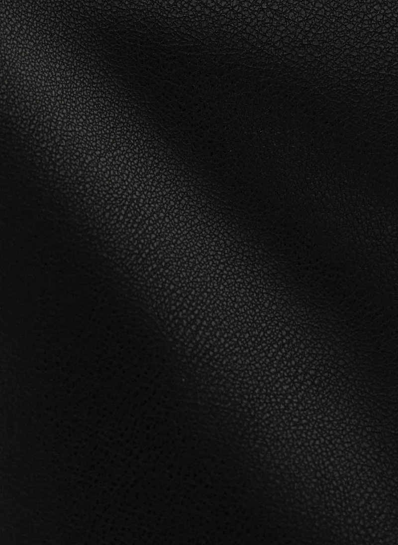 Lichi  Knee-length eco-leather skirt with a front slit and a belt for Women | Best Price UAE