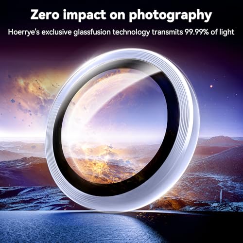 Hoerrye for Samsung Galaxy S25 Ultra Camera Lens Protector - Case-Friendly, Ultra-HD 9H Tempered Glass Screen Protector, Anti-Scratch, Space Titanium Military-Grade Drop Protection, Purple - Image 3