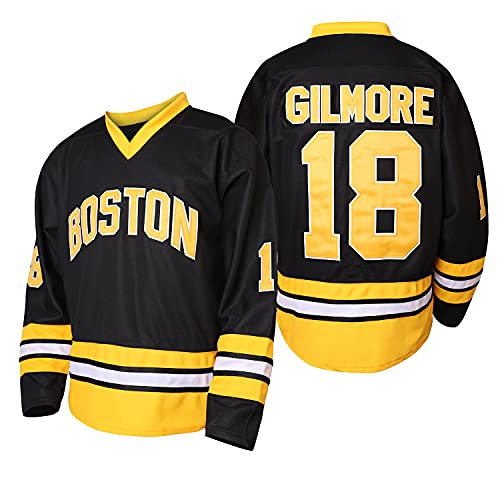 MESOSPERO Happy Gilmore 18 Adam Sandler 1996 Black Ice Hockey Jersey Men (Black, Medium, m) - Image 1
