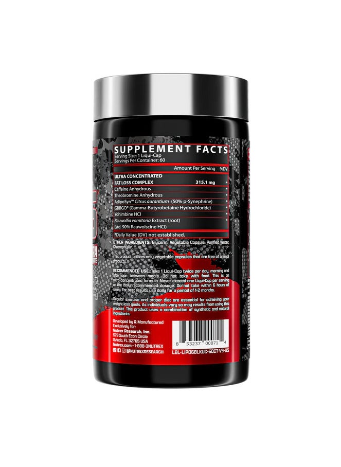 Nutrex Research Lipo 6 Black Ultra Concentrate 60 Caps  - Image 2