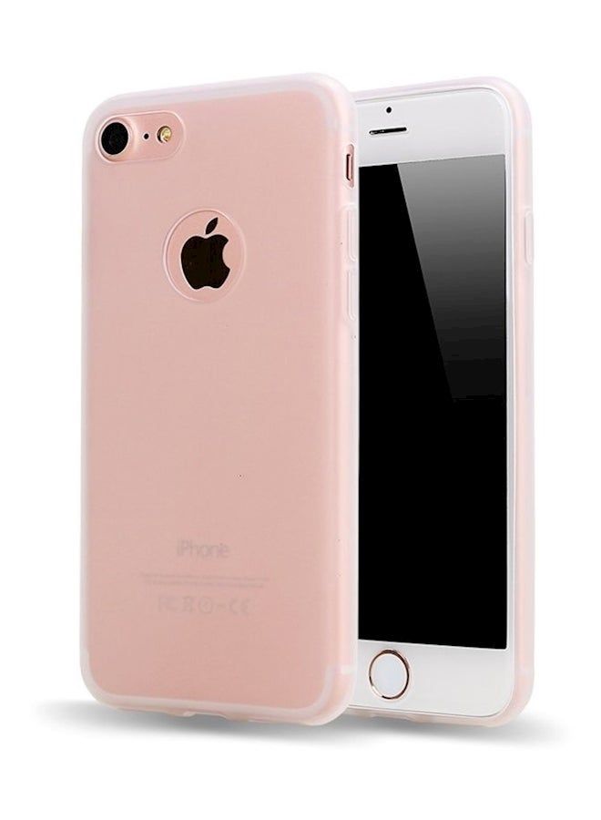 IAF غطاء حماية ملون للحلوى لجهاز آبل آيفون 7 شفاف/أبيض