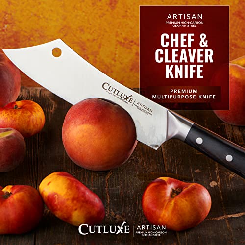 Cutluxe Cleaver Chef Knife – 8" Meat Cleaver Butcher Knife – German Steel Blade, Full Tang, Ergonomic Handle Design – Artisan Series - Image 4