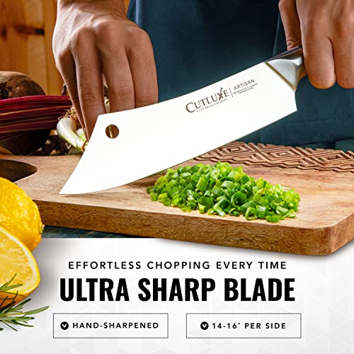 Cutluxe Cleaver Chef Knife – 8" Meat Cleaver Butcher Knife – German Steel Blade, Full Tang, Ergonomic Handle Design – Artisan Series - Image 3