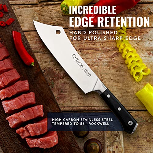 Cutluxe Cleaver Chef Knife – 8" Meat Cleaver Butcher Knife – German Steel Blade, Full Tang, Ergonomic Handle Design – Artisan Series - Image 5