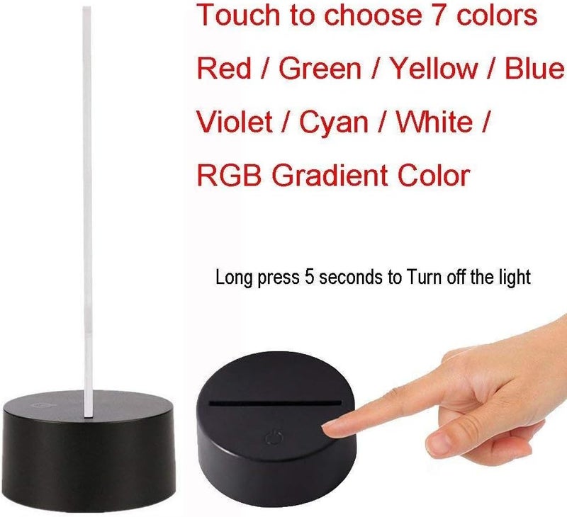 Al Raied ARS® 3D Illusion Night Light, 7 Color Touch Desk Lamp - Image 3