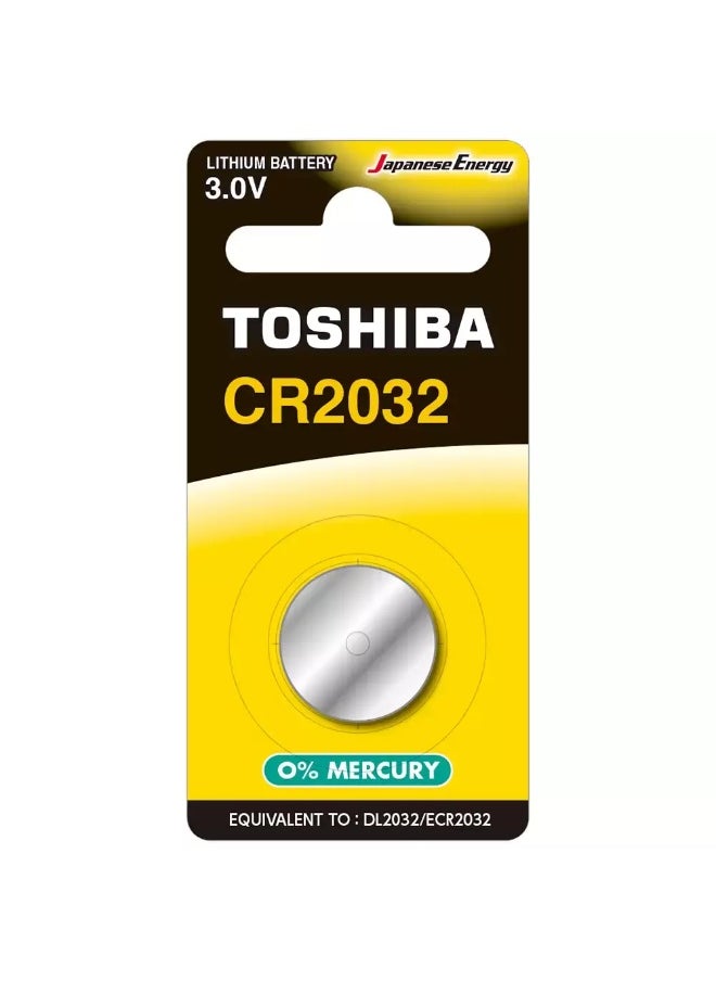 Toshiba Lithium Coin Cell Battery 3V CR2032 Cell- 1pc