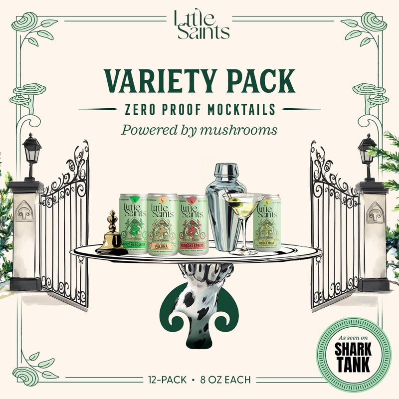 Little Saints Non-Alcoholic Drinks Variety Pack - Sugar Free & Zero Proof Mocktails Include Ginger Mule, Negroni Spritz, Spicy Margarita & Paloma - Ready-to-Drink Beverage for Parties & Celebrations (8oz, 12 pk) - Image 2