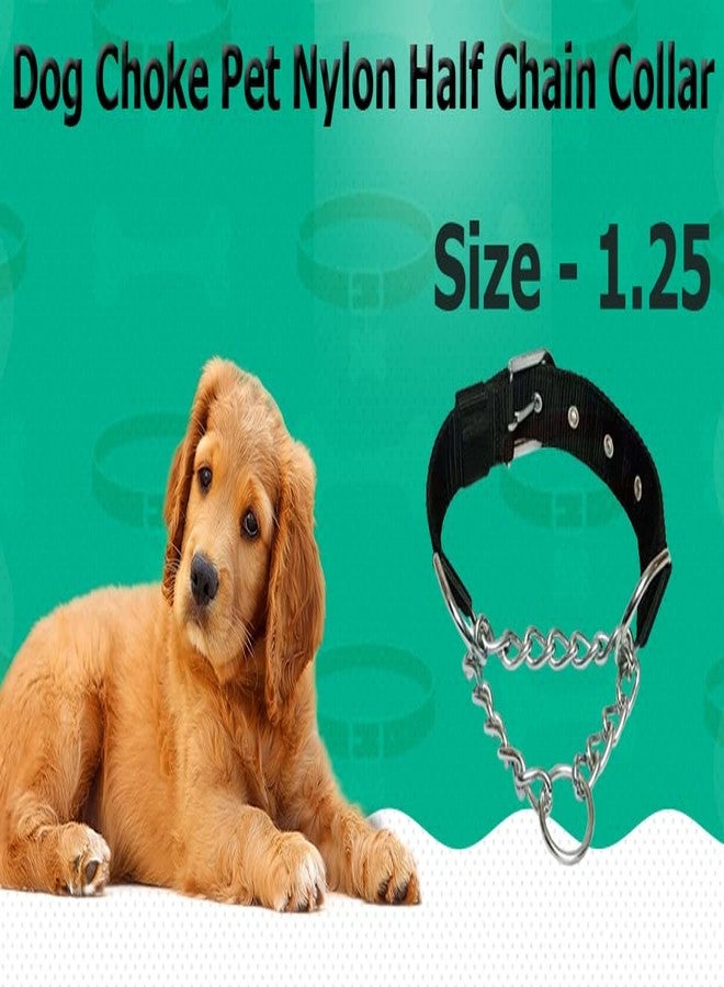 SUPER CHAIN طوق خنق للكلاب من سلسلة سوبر تشين، مصنوع من النايلون، نصف سلسلة ونصف طوق خنق، مصنوع من الفولاذ المقاوم للصدأ، قطعة واحدة، مقاس 1.25 بوصة (كبير، أزرق) - Image 5