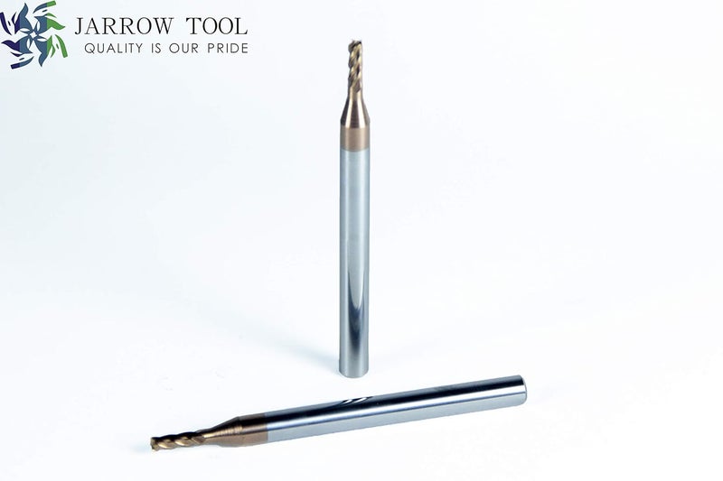 JARROW TOOL Square End Carbide Mill Set (Pack of 5) - 3/32 End Mill for Alloy Steels/Hardened Metals – 4 Flute TiAlN Coated Square Nose Milling Set for CNC Machine Milling Tools - Image 4