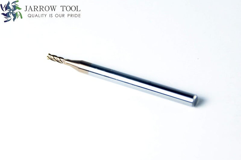 JARROW TOOL Square End Carbide Mill Set (Pack of 5) - 3/32 End Mill for Alloy Steels/Hardened Metals – 4 Flute TiAlN Coated Square Nose Milling Set for CNC Machine Milling Tools - Image 5