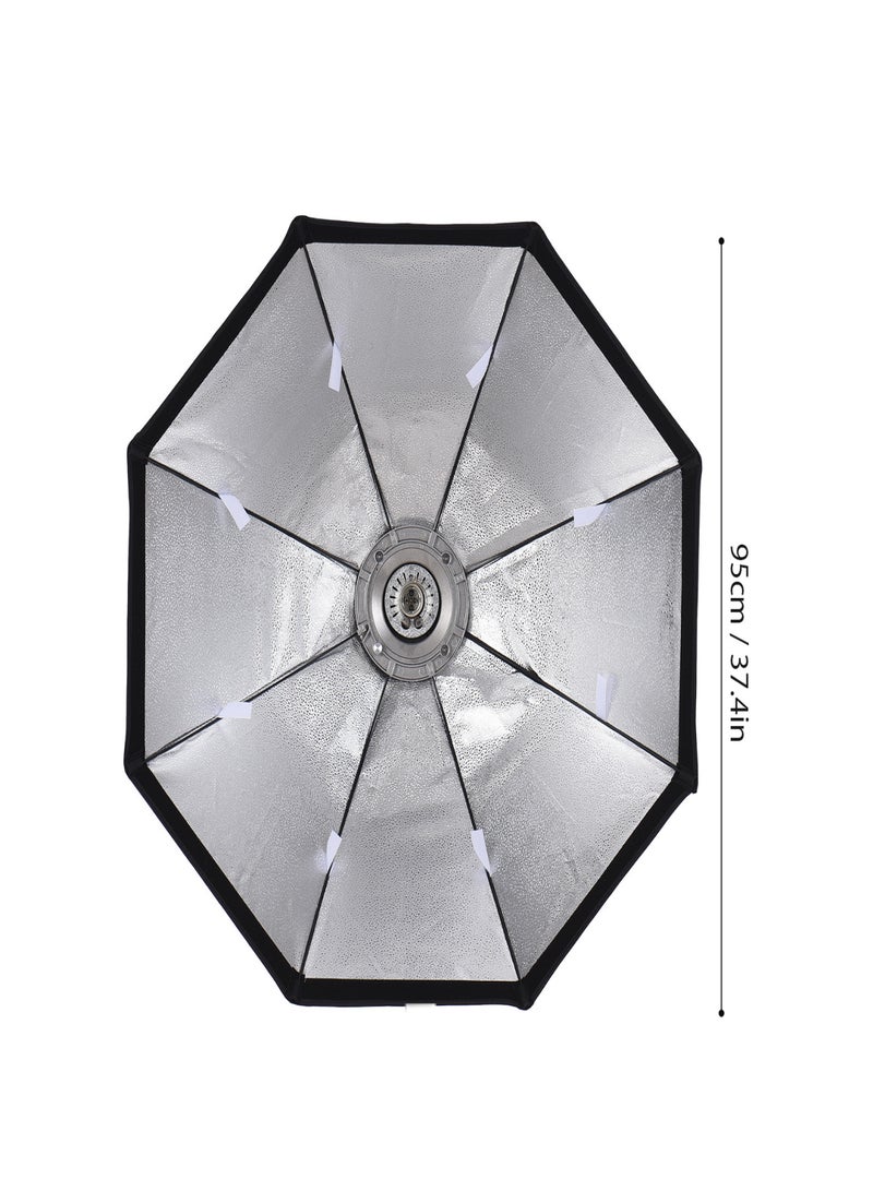 95cm/37.4in Quick Release Octagon Softbox with Bowen Mount 8 Support Rods for Photography Studio Photography Portrait Live Stream  - Image 2