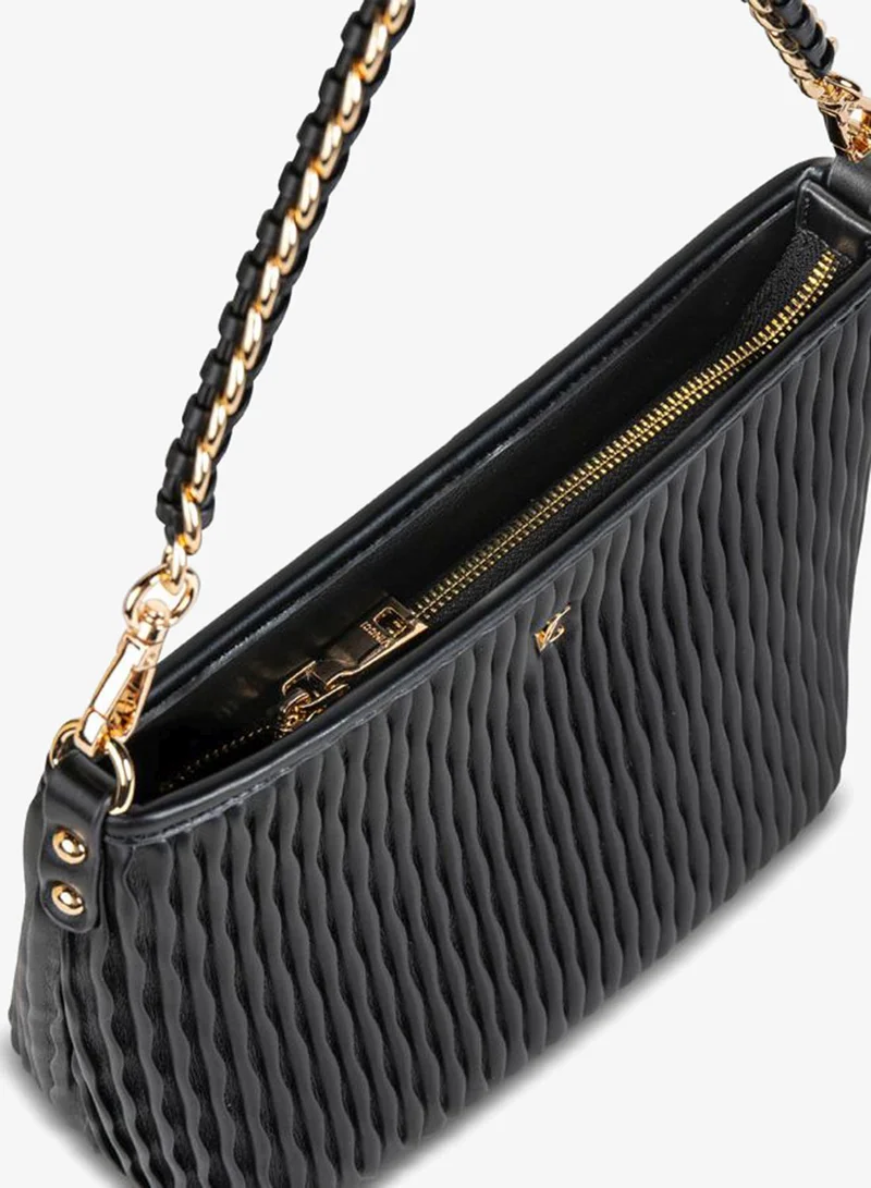 Vincci Black Women Chain Detailed Shoulder Bag for Women | Best Price UAE