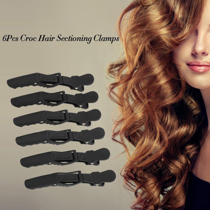 6-Piece Hair Sectioning Grip Clips Black - Image 3