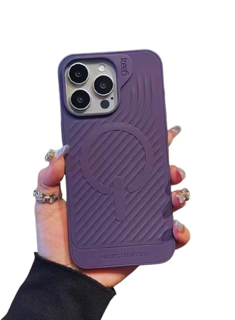 Yezler iPhone 12 Pro Max MagSafe Compatible Rubber Case – Premium Shockproof Protection, Soft Silicone Interior, Anti-Slip Grip, Slim & Stylish Purple Mobile Cover - Image 1