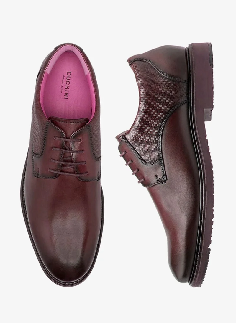 DUCHINI Men Lace-Up Leather Derby Shoes