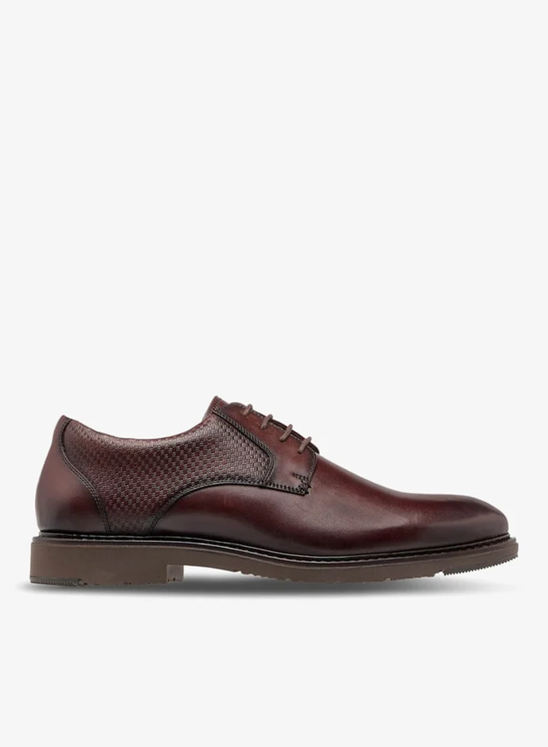 DUCHINI Men Lace-Up Leather Derby Shoes