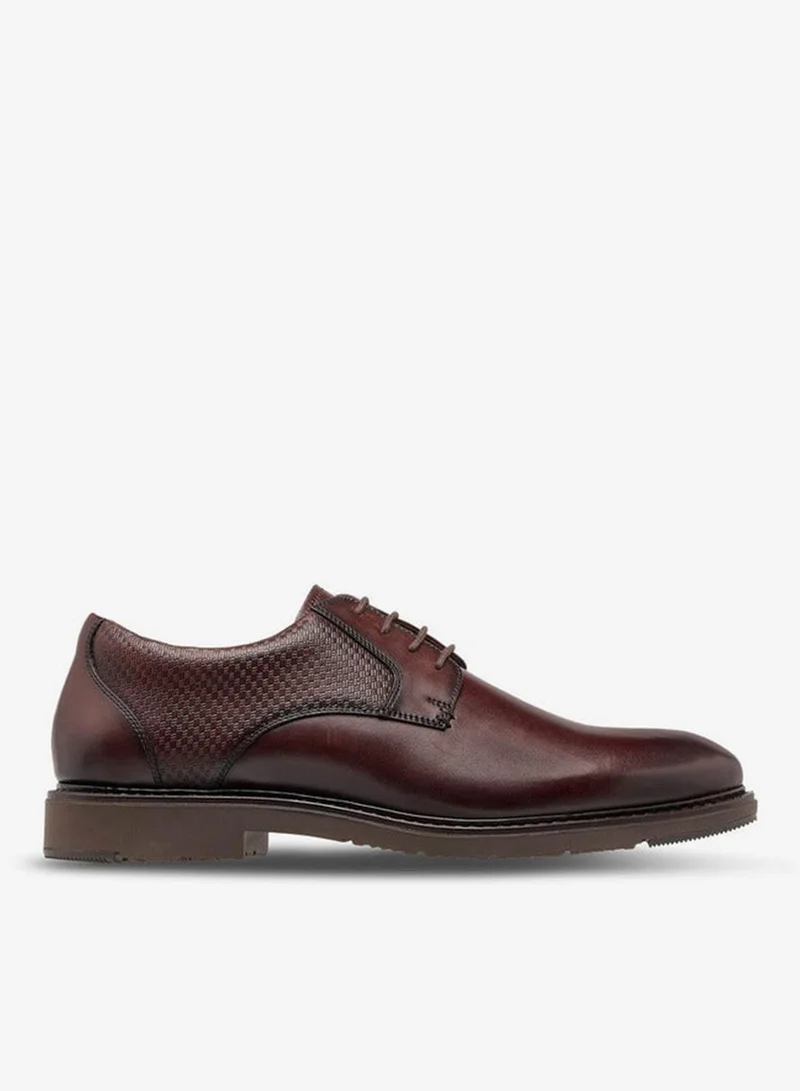 Men Lace-Up Leather Derby Shoes