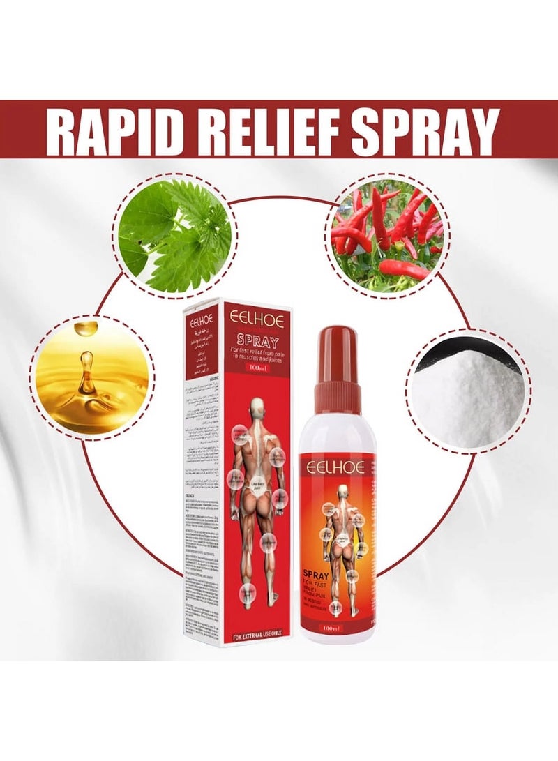 EELHOE 100ml Pain Relief Spray Fast Effect Reduce Joint Pain Natural Ingredients Rheumatism Arthritis Muscle Sprain Knee Spray Body - Image 3