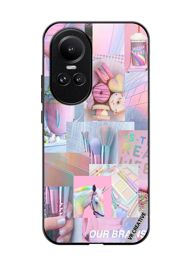VR CREATIVE Protective Case Cover For Oppo Reno 10 Pink Design College Design Multicolour - Image 1