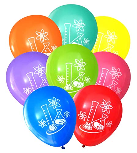 Nerdy Words Flasks and Atoms - Mad Science Party Balloons (16 pcs, Two-Sided) (Assorted) by Nerdy Words - Image 5