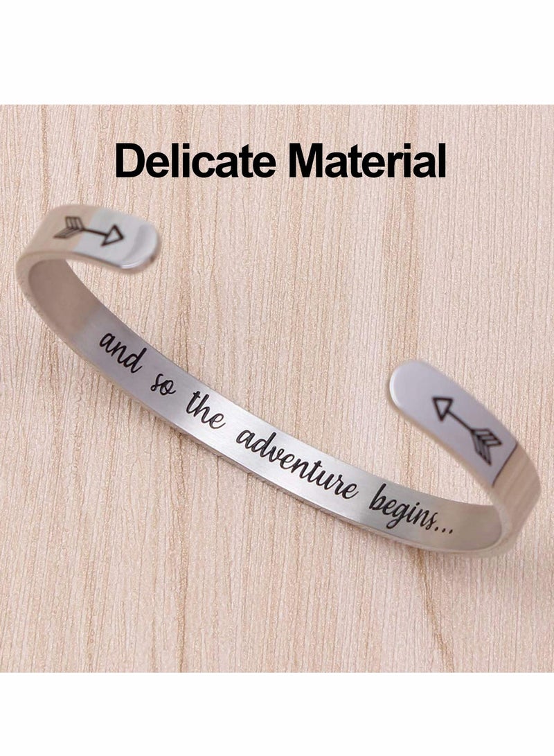 KASTWAVE Bracelets for Women, C-Shape Cuff Bracelets Adjustable Minimalist Bangles - Image 2