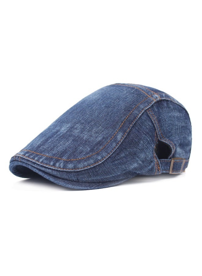 Adjustable Dark Denim Flat Caps Denim Newsboy Hats