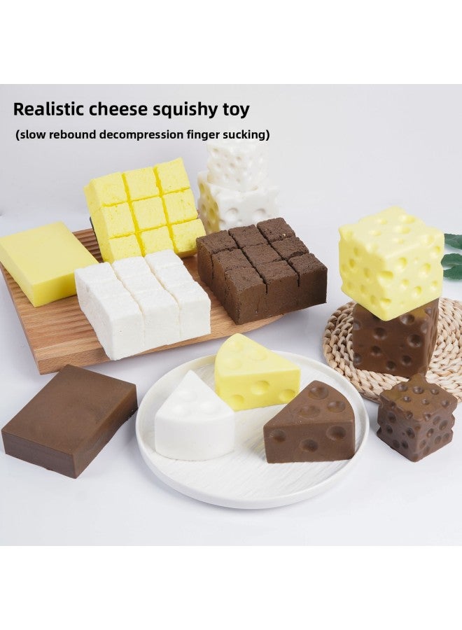 Cheese Squishy Big Pu Slow-Rebound Realistic Food Cheese Toy, Popular On Xiaohongshu, Soft And Sticky Bread Cheese Block Squishy Toy - Image 2