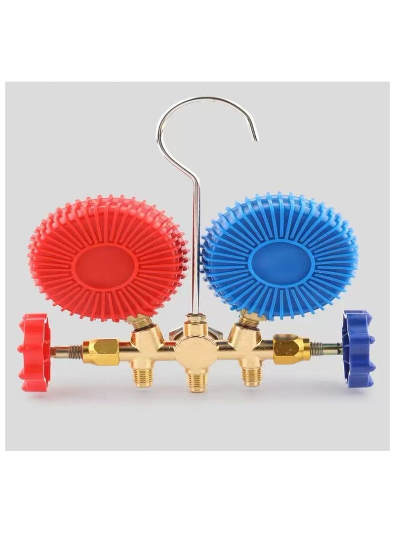 Air conditioning pressure gauge 536 household air conditioning fluorination dual meter car fluorination set three-way R134a refrigerant digital pressure gauge with a pair of 134 straight column connectors - Image 3