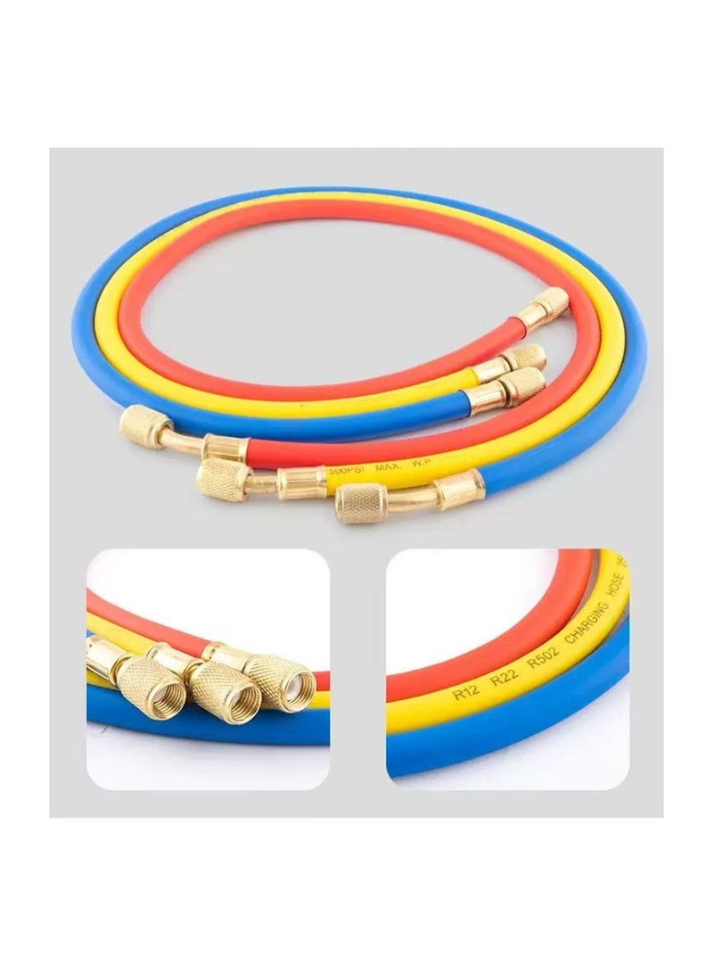 Air conditioning pressure gauge 536 household air conditioning fluorination dual meter car fluorination set three-way R134a refrigerant digital pressure gauge with a pair of 134 straight column connectors - Image 4