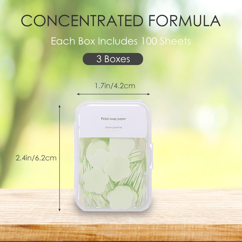 Iensen 300pcs Portable Hand Washing Soap Sheets, Scented Mini Soap Sheets, Disposable Soluble Soap for Outdoor Travel, Camping, Hiking (Mix) - Image 2