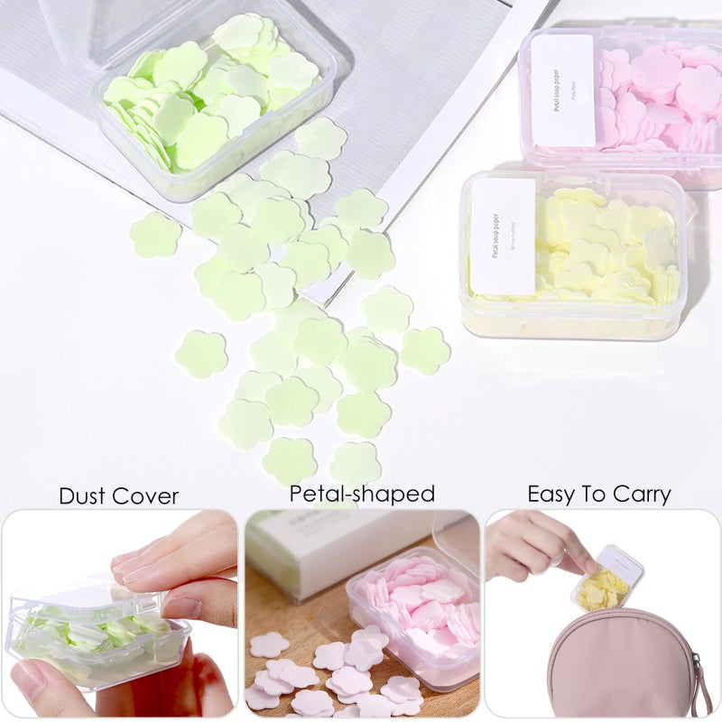 Iensen 300pcs Portable Hand Washing Soap Sheets, Scented Mini Soap Sheets, Disposable Soluble Soap for Outdoor Travel, Camping, Hiking (Mix) - Image 3