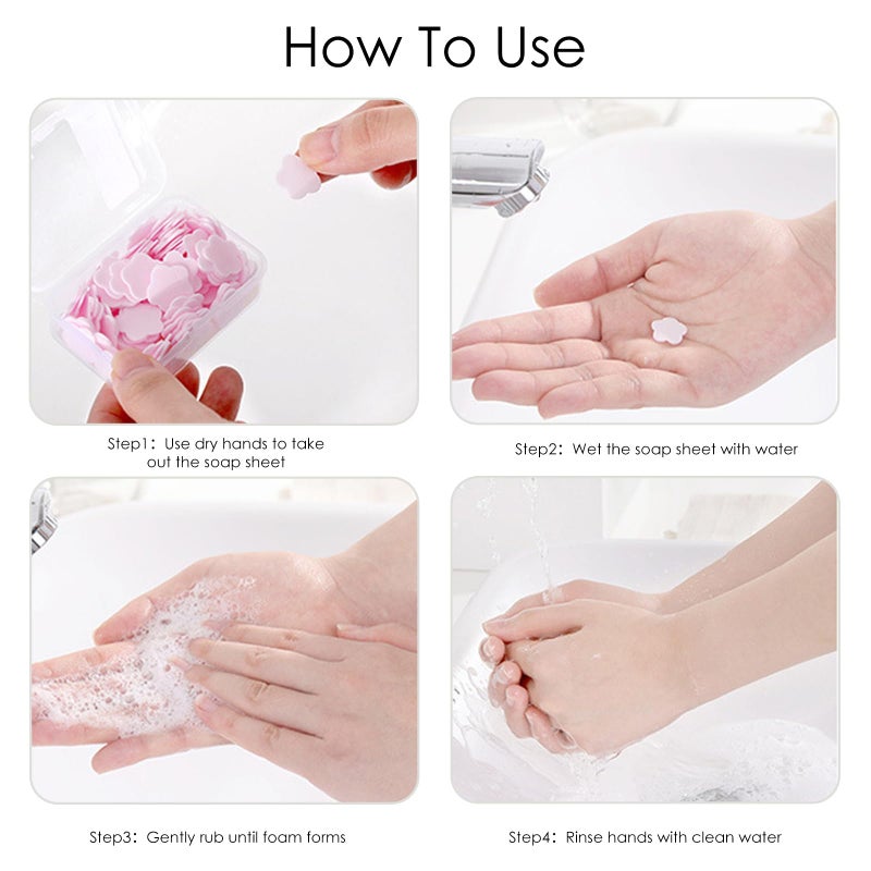 Iensen 300pcs Portable Hand Washing Soap Sheets, Scented Mini Soap Sheets, Disposable Soluble Soap for Outdoor Travel, Camping, Hiking (Mix) - Image 4