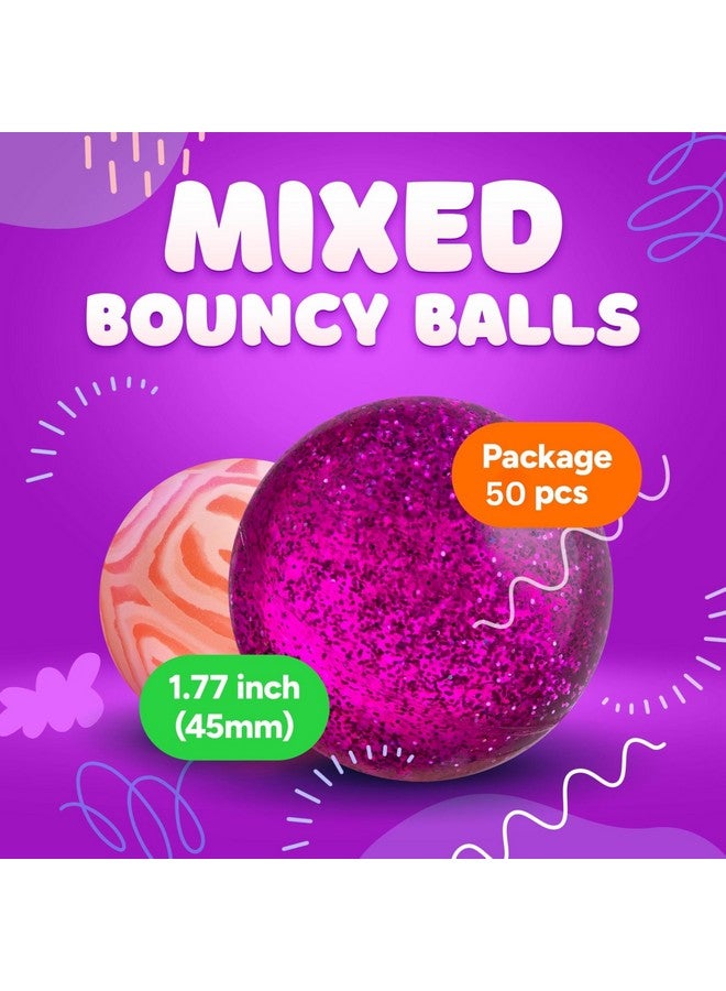 Entervending Large Bouncy Balls Assorted Pack 8 psc 1.77 inch 45 mm - Super Ball for Toddlers and Adults Party Favors Pinata Filler Goodie Bags Stuffers for Kids - Treasure Box Toys for Classroom Carnival Prizesf - Image 3