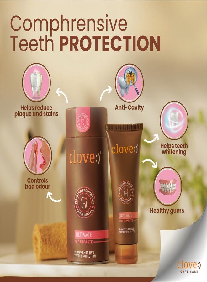 Clove Ultimate Toothpaste, Patented Optafresh Technology, 24-Hour Active Freshness & Bad Breath Control, Cavity Protection & Healthy Gums,Safe formula, Mint, Pack of 2 (100g) - Image 3
