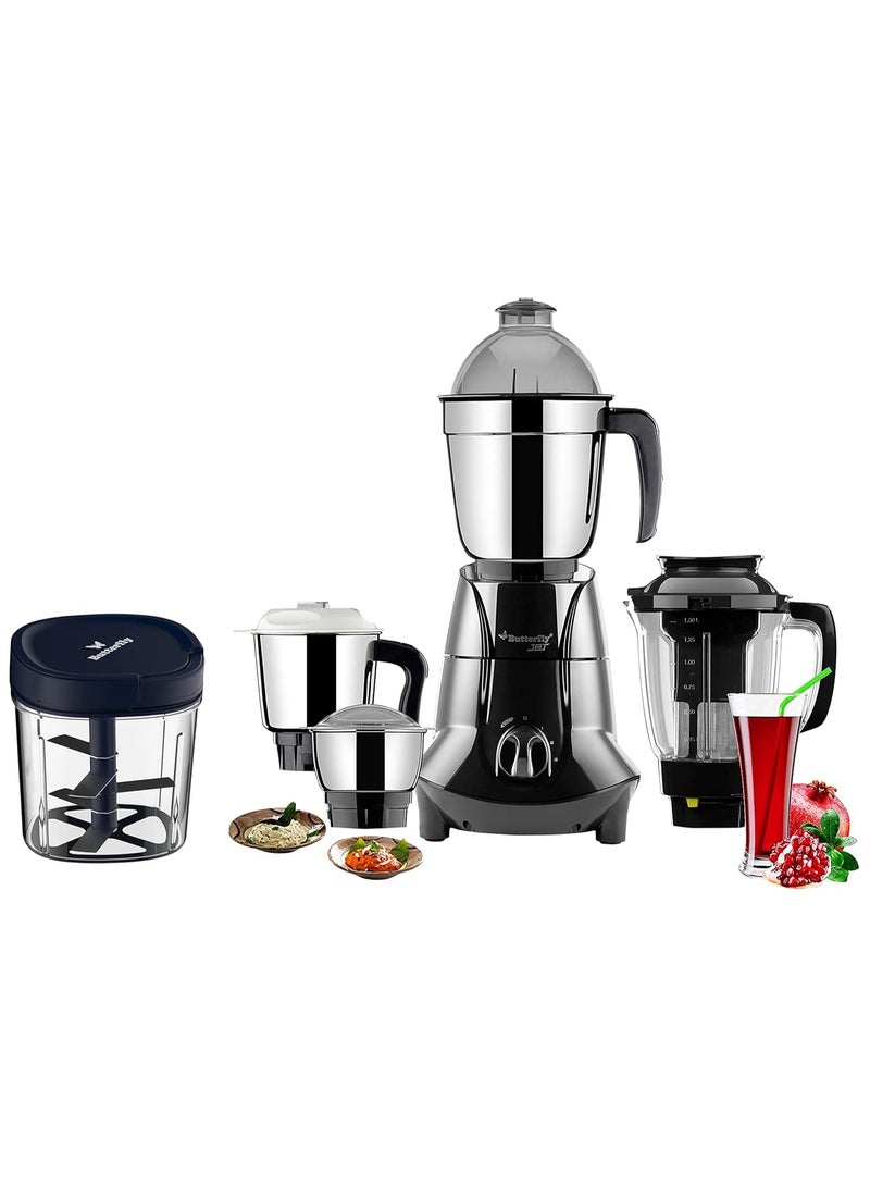 Butterfly 750W Mixer Grinder With Jars And Vegetable Chopper, Grey - Image 1