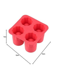 AHOBHAV AHOBHAV Siliconee Shot Glass Ice Molds Trays for Freezer with 4 Cavities Reusable Whiskey Glass Ice Cubes Pack of 1 Perfect for Whiskey Cocktails  - Image 5