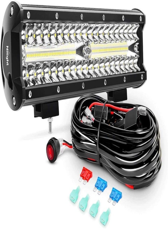 Nilight ZH411-A 12Inch 12 Inch 300W Triple Row Flood Spot Combo 30000LM Led Off Road Lights for Trucks with 16AWG Wiring Harness Kit,2 Years Warranty - Image 1